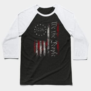 Vintage Old American Flag Patriotic 1776 We The People USA Baseball T-Shirt